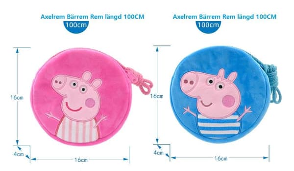 Greta Gris Peppa sika esikoululainen olkalaukku Peppa Pink