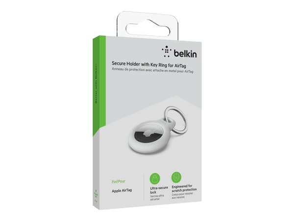 Belkin F8W973btWHT, Avaimenperä äänellä, Valkoinen, Naarmuuntumisenkestävä, 1 kpl, AirTag