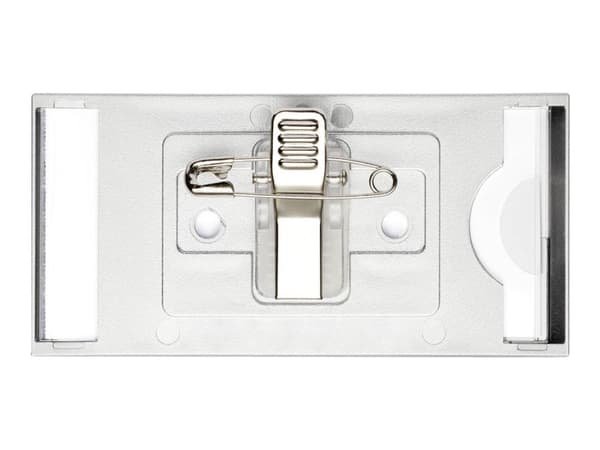 DURABLE CLASSIC - Navneskiltholder - for 34 x 74 mm - klips, nål - sølv (en pakke 10)