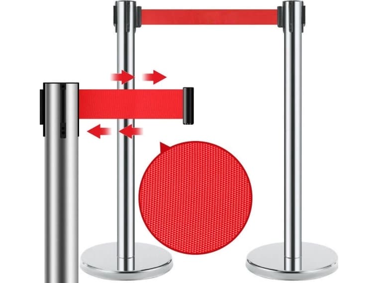 Mozos BARRIER POSTS WITH RED TAPE SET OF 2