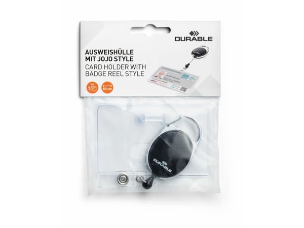 Durable 890701, Namnskylt, Liggande / Stående, Metall, Plast, Krom, Svart, 80 cm, Kina