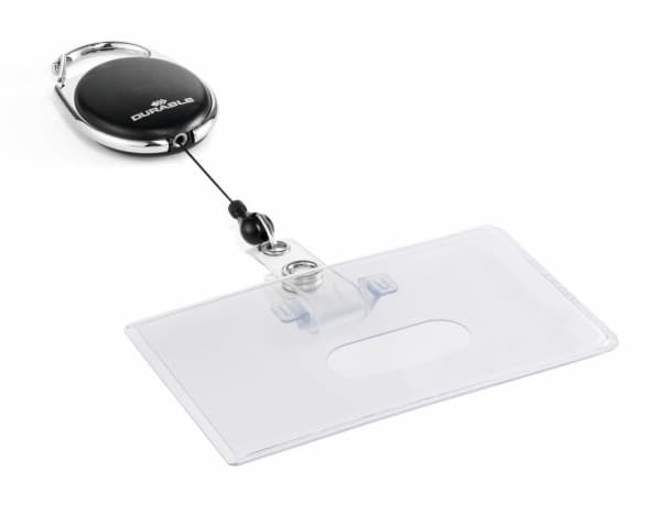 Durable 890701, Namnskylt, Liggande / Stående, Metall, Plast, Krom, Svart, 80 cm, Kina