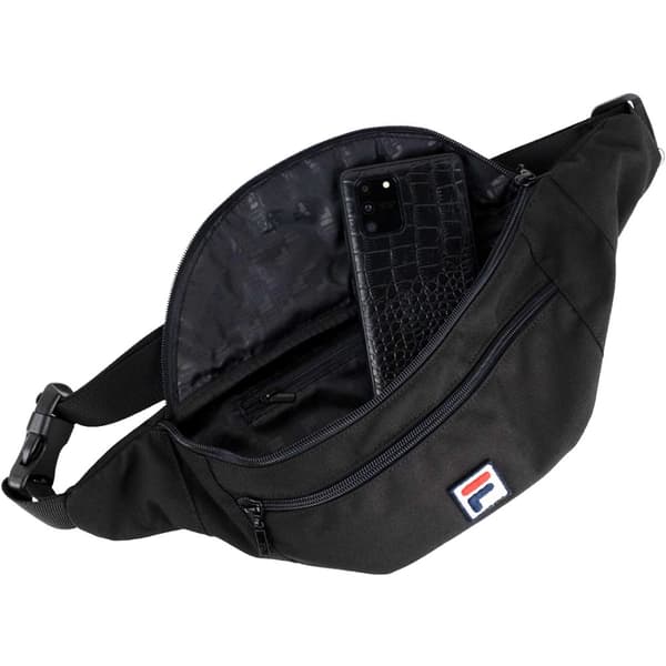 Fila Bissau Coated Canvas Double Zipper Waist Bag FBU0010-80009, Unisex, Axelväska, svart