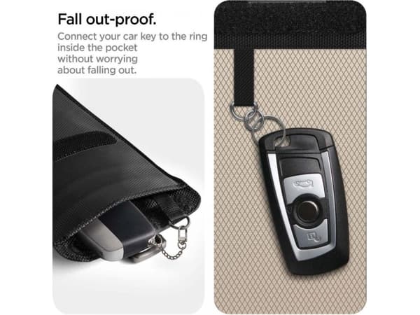 Spigen Klasden RFID Shield, Nyckelfodral, Svart, Rektangel, Unisex, Alla, 1 styck
