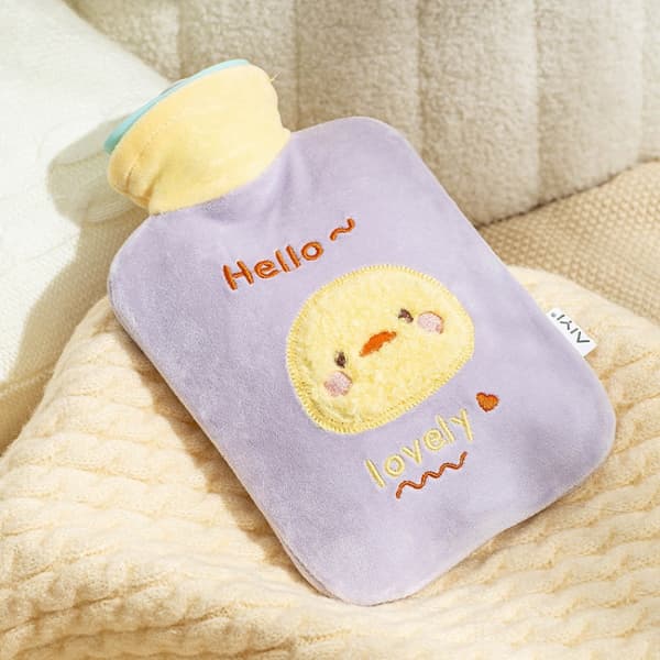 ZS103 Cartoon Plys vandfyldte eksplosionssikre varmtvandsposer, Spec: Purple Duck (1000 ml)