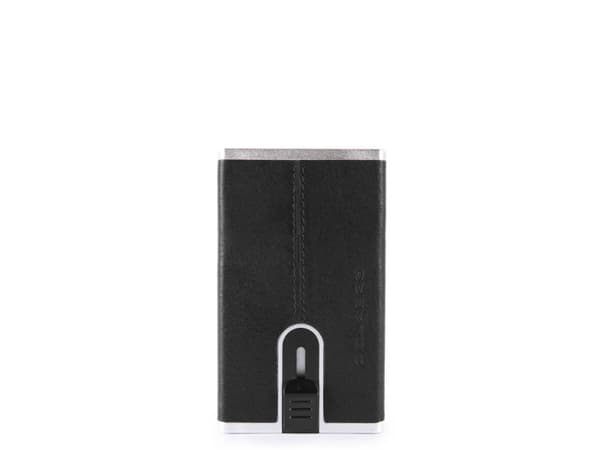 Piquadro Piquadro, Black Square, Leather, Card Holder, Square Sliding System, PP4825B3R-N, Black, For Men For Men
