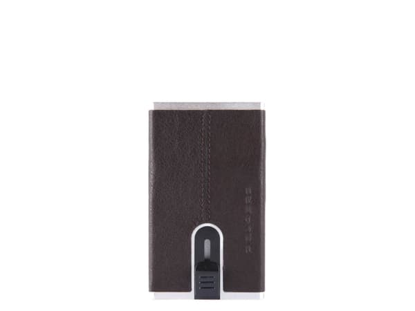Piquadro Piquadro, Black Square, Leather, Card Holder, Square Sliding System, PP4825B3R-TM, Brown, For Men For Men