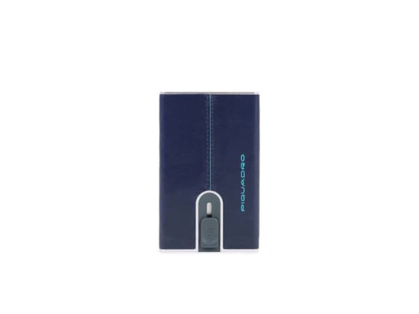 Piquadro Piquadro, blå firkant, lær, lommebok, kvadratisk skyvesystem med pengeklemme, PP5358B2R-BLU2, blå, for menn