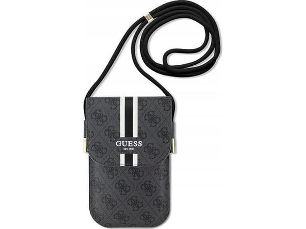 Guess Guess 4G Stripes - Torebka crossbody na telefon (czarny)