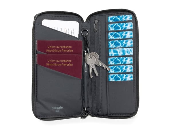 Pacsafe 11055100, reseplånbok, svart, återvunnen polyester, monokromatisk, 140 g, 115 mm