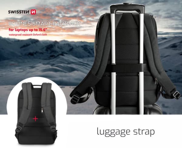 Swissten Laptop Backpack 15.6" with a USB port for charging your smartphone