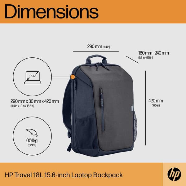 Hp Laptop Taske Travel 15.6´´ Grå