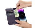 Miniatyrbilde 5 av 5: iCarer iCarer Lommebokveske 2-i-1 iPhone 14 Pro Max-deksel Skinnflipdeksel Anti-RFID mørk lilla (WMI14220728-DP)