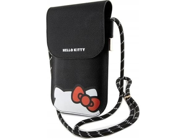 Hello Kitty lærveske Hiding Kitty Cord (HKOWBPSCKEK) svart farge