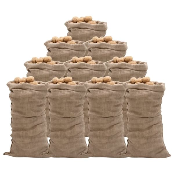 vidaXL jutesække 10 stk. 65x135 cm 100 % jute 220 g/m2 - Kufferter & tasker