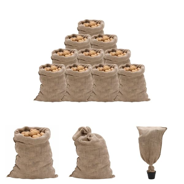 The Living Store Juuttisäkit 10 kpl 60x105 cm 100% Juutti 220 gsm - Matkalaukut & kassit
