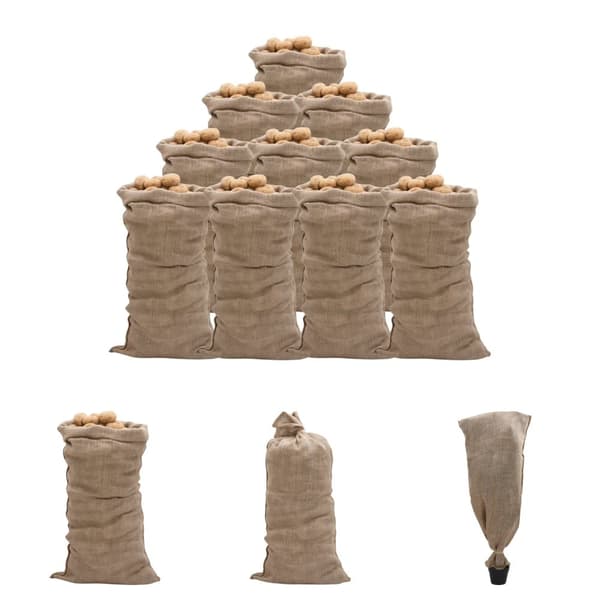 The Living Store Jutesäckar 10 st 65x135 cm 100% jute 220 gsm - Resväskor & väskor