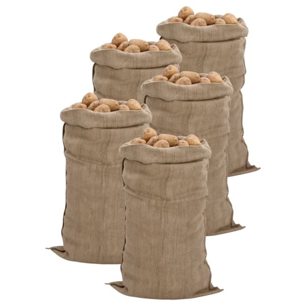 The Living Store Jutesäckar 5 st 65x135 cm 100% jute 340 gsm - Resväskor & väskor