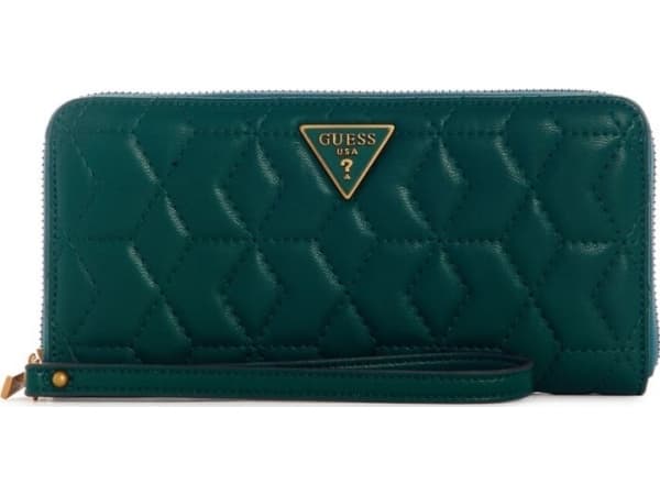 Guess, Elenia, Textile Wallet, SLG Large Zip, Forest Žalias, For Women For Women