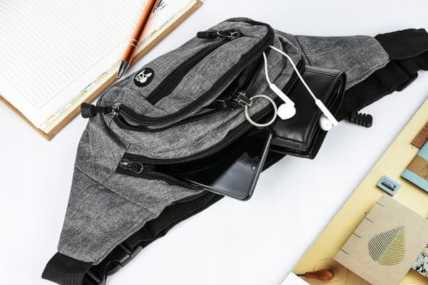 UNISEX cordura midjeväska, rymlig, solid, moderiktig