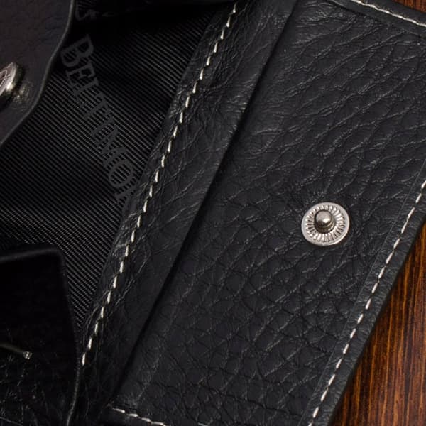Nahkalompakko musta vintage pystysuora iso RFiD Beltimore G76