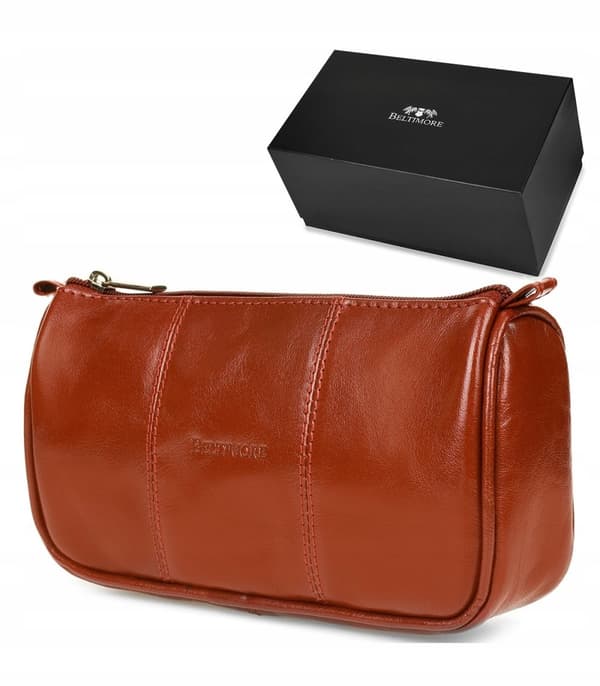 Kosmetikväska Läder pennfodral fashionabel stor låda Beltimore travel premium