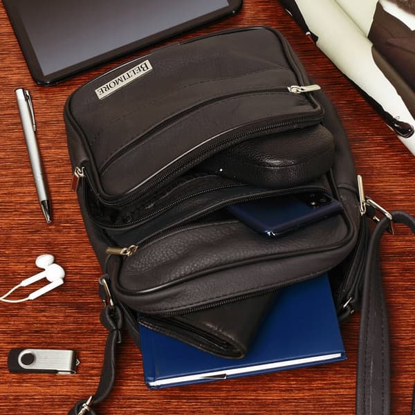 Miesten nahkainen crossbody laukku nat-nahkaa työkapellimestari Beltimorelle