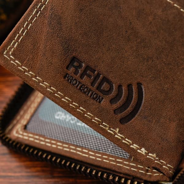 Læderpung stor vandret RFiD nubuck Beltimore