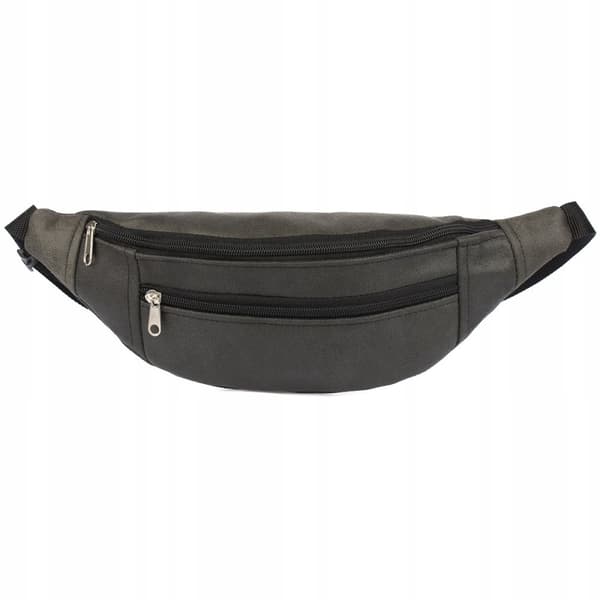Herretaljetaske, justerbar taljetaske, øko-nubuck læder, elegant