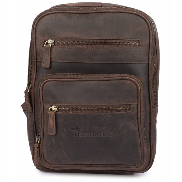 Læderrygsæk crossbody taske moderigtigt 2-rums Beltimore