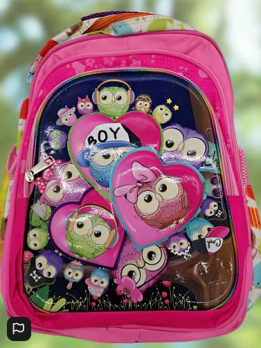 Children's Bag Cute Owls 3D Pink
