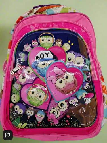 Children's Bag Cute Owls 3D Pink