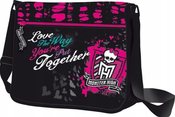 MONSTER HIGH A4 SKOLVÄSKA MED AXELFÄRG