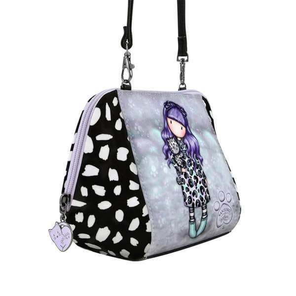 Shoulder Bag Gorjuss Smitten Kitten White Black 26 x 15,5 x 9,5 cm