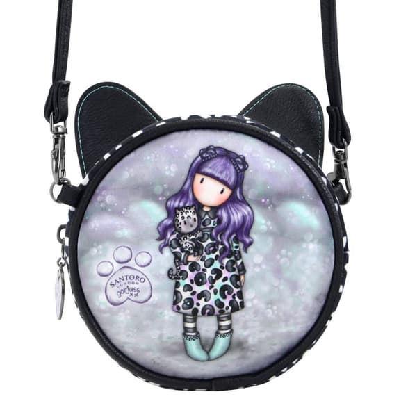 Shoulder Bag Gorjuss Smitten Kitten White Black 13,5 x 5,5 x 13,5 cm