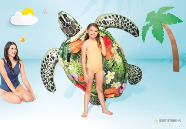 Ilmatäytteinen merikilpikonnan uimapatja lapsille INTEX 57555