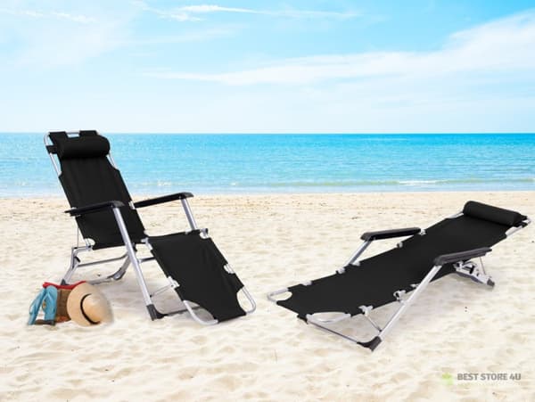 Liggestol have strandstol foldbar 2-i-1 liggestol sort MultiGarden