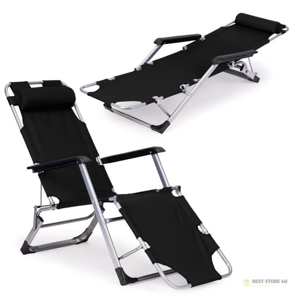 Liggestol have strandstol foldbar 2-i-1 liggestol sort MultiGarden