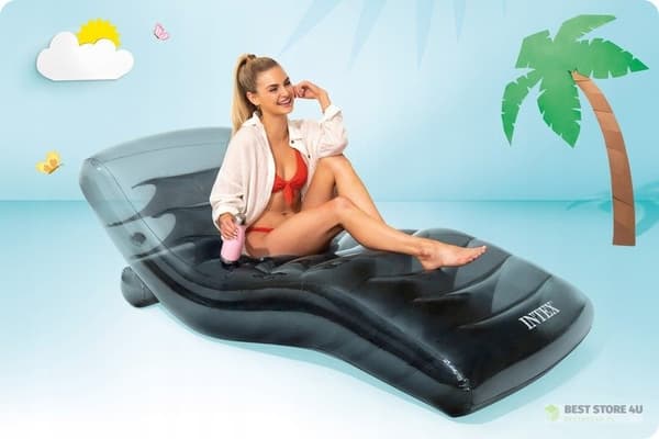 Oppustelig sort bademadras 191x99cm INTEX