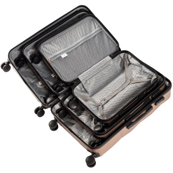 WINGS Sæt med 5 kufferter PEACOCK 3.0 – Udvideligt XXL ABS-bagage på 4 hjul