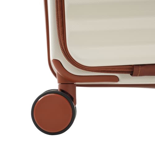 Tredelat bagageset – Innovativ design med frontöppning + vikbara mugghållare, ABS-material, TSA-lås, 360° hjul