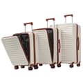 Miniatyrbild 1 av 5: Tredelat bagageset – Innovativ design med frontöppning + vikbara mugghållare, ABS-material, TSA-lås, 360° hjul
