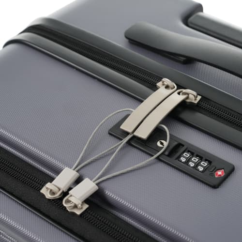 Tredelat bagageset – Innovativ design med frontöppning + vikbara mugghållare, ABS-material, TSA-lås, 360° hjul