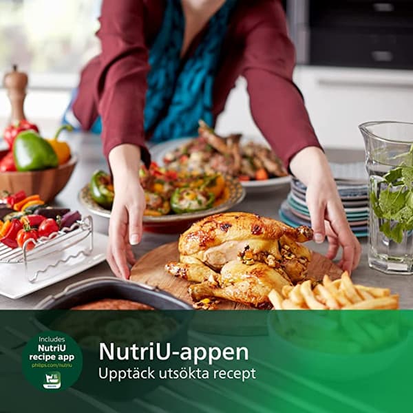 Philips Premium Airfryer XXL 7.3L Gryta, NutriU ReceptApp (HD9650/90