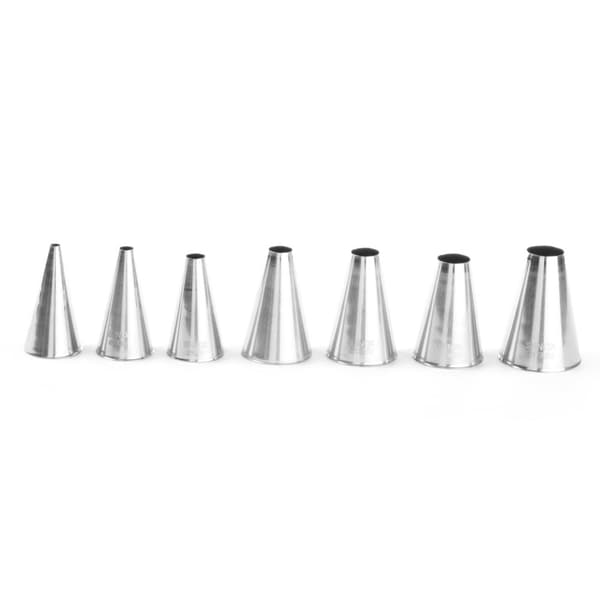 Konditorivaror koner tips för dekoration, STÅL, 4-16mm, 7 st. - Hendi 551615