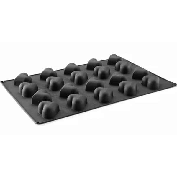 Silikoneform til praliner, mousser, bagværk, 570 x 375 mm - hjerter