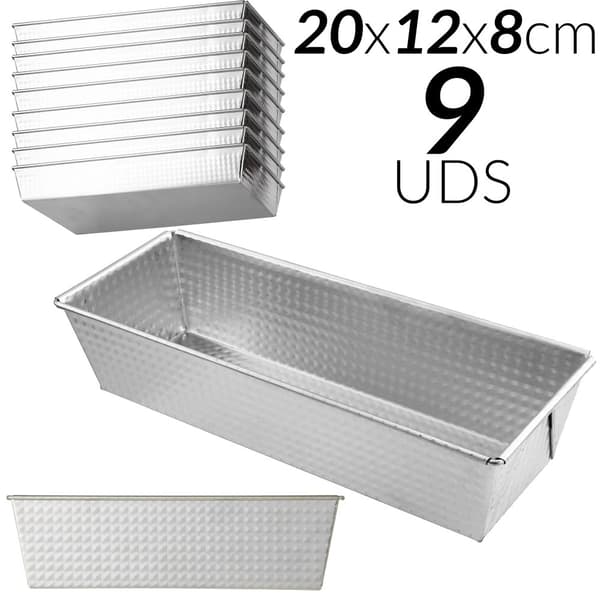 Kakform, Non-stick, Hög värmefördelning, 9 PAs-20x12x8cm