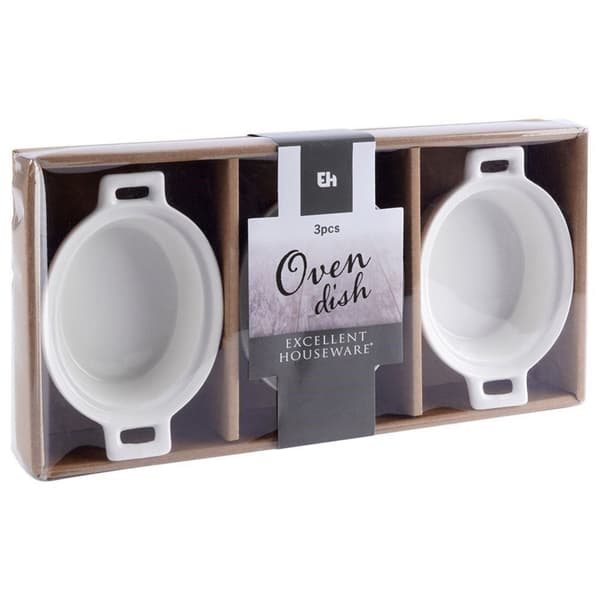 Porcelænsbageskåle 3 stk. ovale Lumarko!