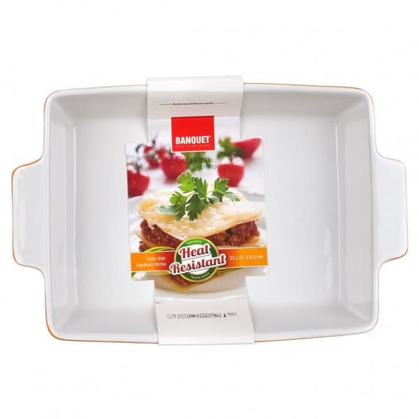 Keramisk bakform i skål 33x21 cm Orange Banquet Lumarko!
