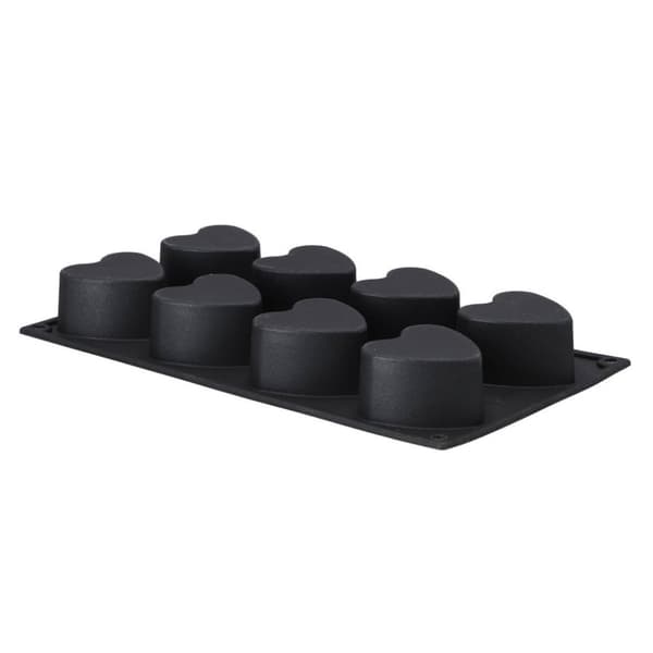 Patisse Mini Hjerteformer 8 Sektioner 29x17 cm Sort/Silicone